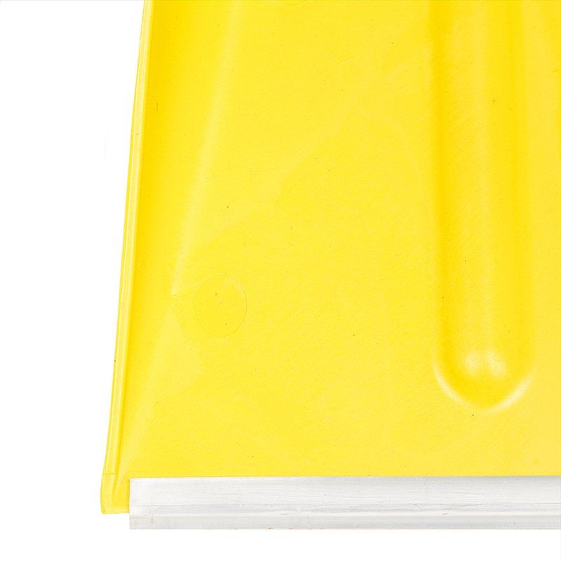 Лопата снігоприбиральна пластикова в зборі BudMonster Профі жовта 495х520 мм, з алюмінієвим накінечником і ручкою