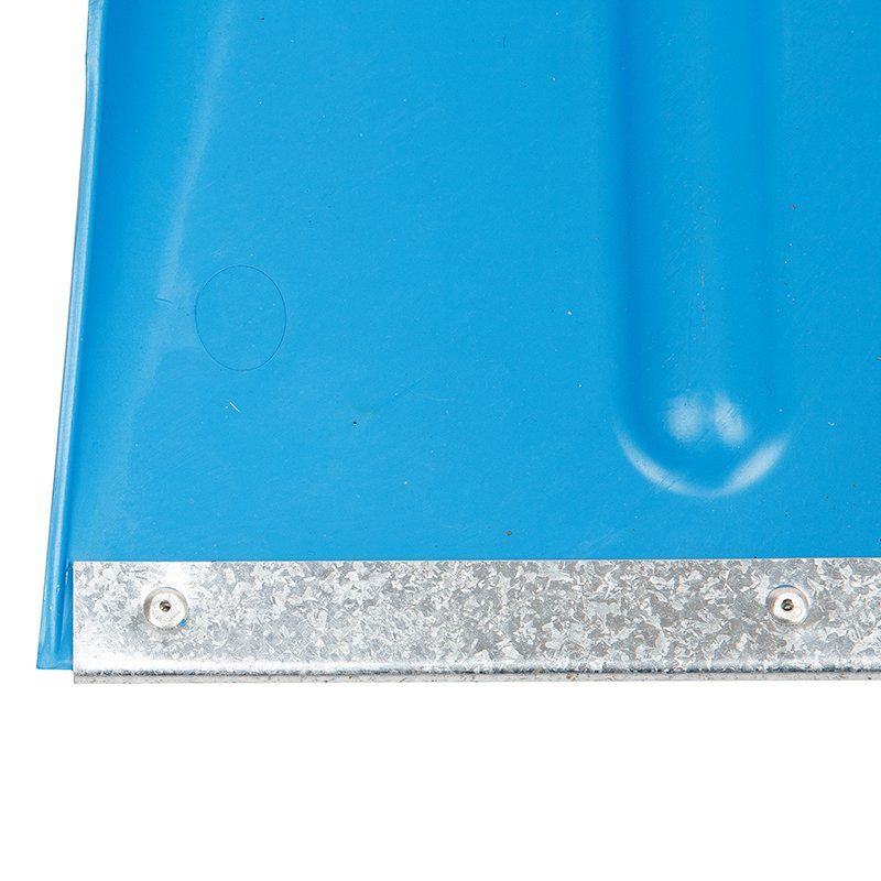 Лопата снігоприбиральна пластикова в зборі BudMonster Експерт синя 495х520 мм, з оцинкованим накінечником і ручкою