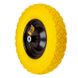 Колесо BudMonster поліуретанове 4.0х8", о/d=20мм, втулка 130 мм, жовте, диск чорний, (01-058)