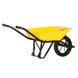 Тачка BudMonster строительная 1-колесная, 80 л, г/п 200 кг, желтый, литое колесо 15х3'' (01-004)
