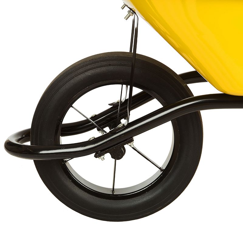 Тачка BudMonster будівельна 1-колесна, 80 л, в/п 200 кг, жовтий, лите колесо 15х3'' (01-004)