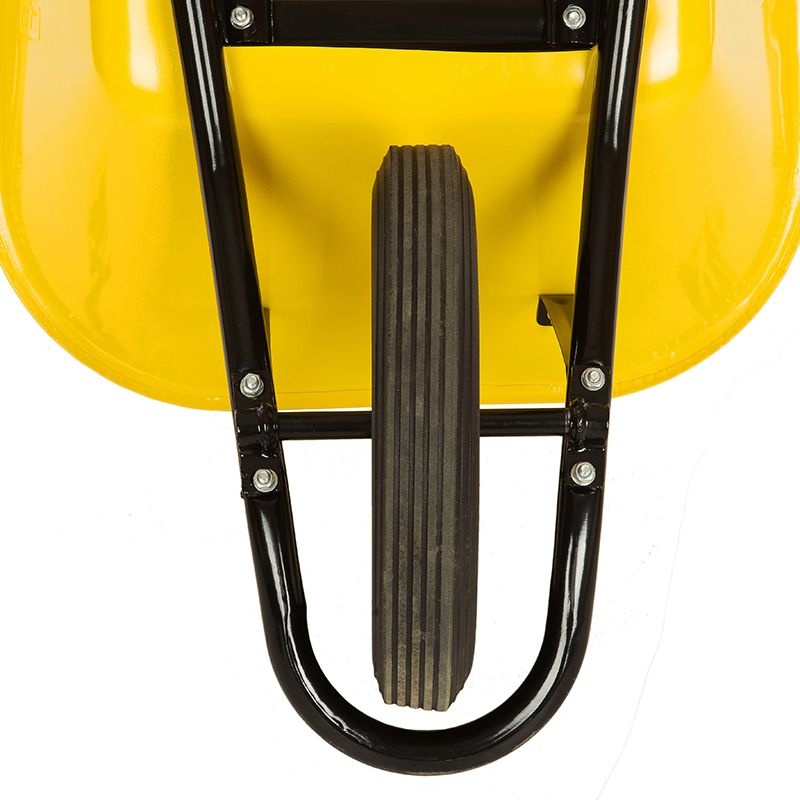 Тачка BudMonster будівельна 1-колесна, 80 л, в/п 200 кг, жовтий, лите колесо 15х3'' (01-004)