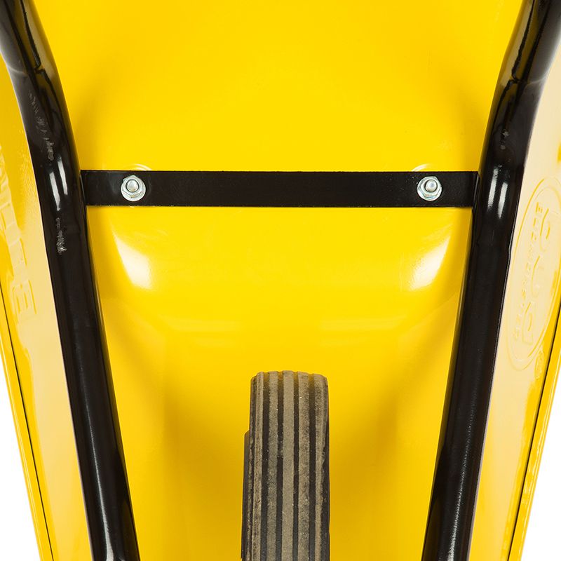 Тачка BudMonster строительная 1-колесная, 65 л, г/п 140 кг, желтый, литое колесо 14х4'' (01-012)