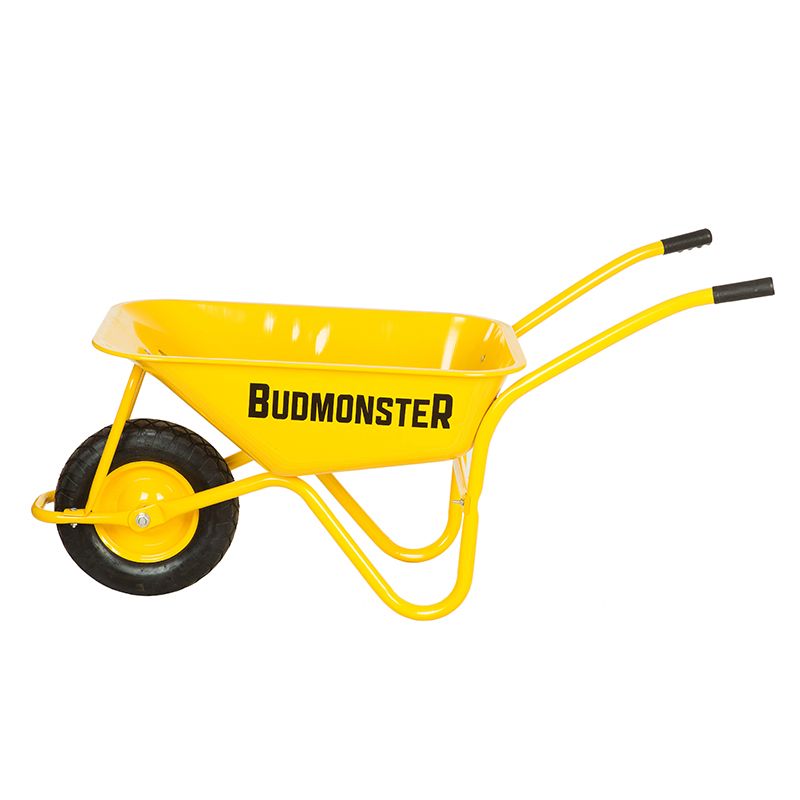 Тачка BudMonster строительная 1-колесная, 90 л, г/п 170 кг, желтый, пневмоколесо 4х8'' (01-013)