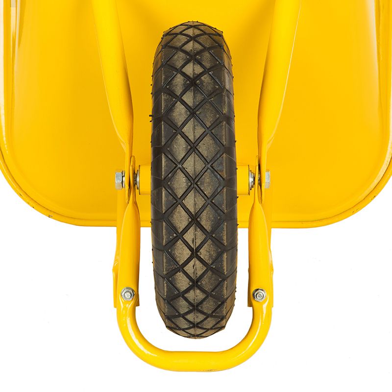Тачка BudMonster будівельна 1-колесна, 90 л, в/п 170 кг, жовтий, пневмоколесо 4х8'' (01-013)