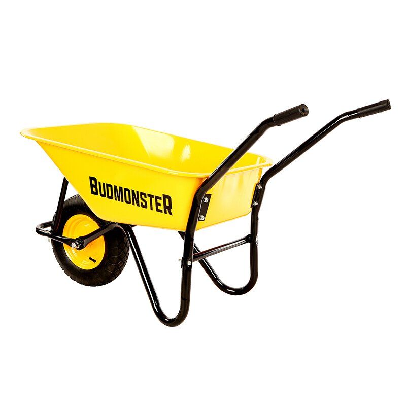 Тачка BudMonster будівельна 1-колісна, 80 л, г / п 200 кг, жовтий, пневмоколеса 4х8 '' (01-006 )